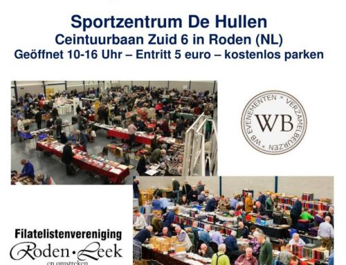 Veranstaltung in der Region: Briefmarkenmesse NOORD in Roden, Niederlande, am 18. Februar 2023