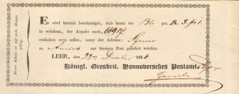 Leer Postsiegel 1831