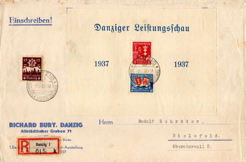 Danzig Block 3 auf Brief Danzig Block 3 auf Brief