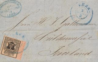 Brief mit Bordüre 1857