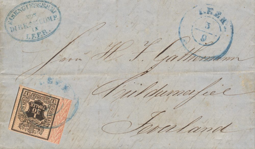 Brief mit Bordüre 1857